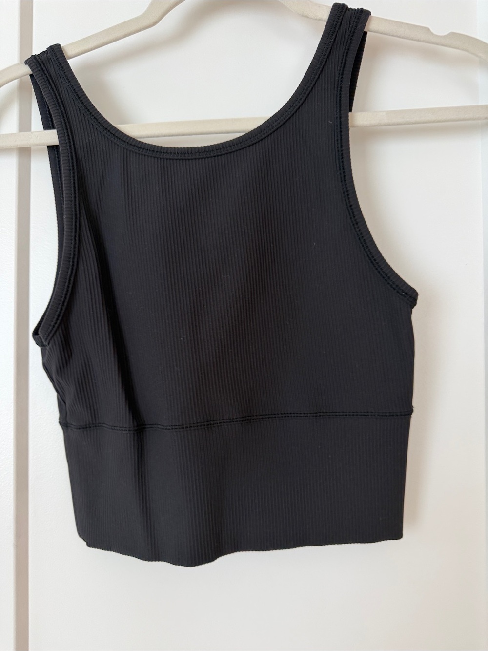 Lululemon Black Ribbed Crop Tank Top